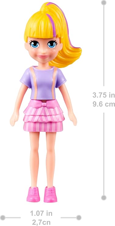 Polly Pocket Doll With Trendy Outfit 2018 Edition Measures Approx. 3.5 Tall (1 Doll)