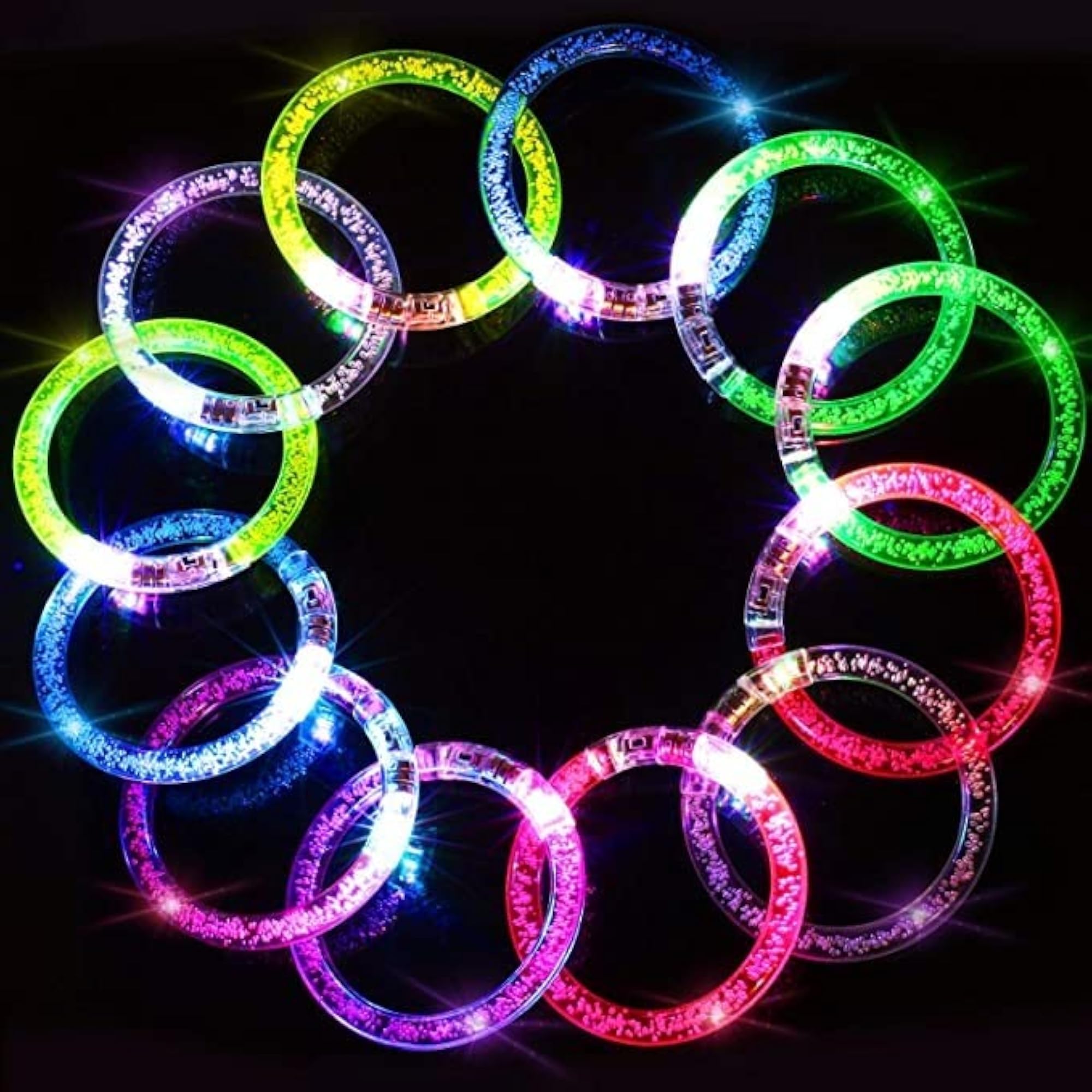 Neon LED Bangles for Parties - Pack of 2