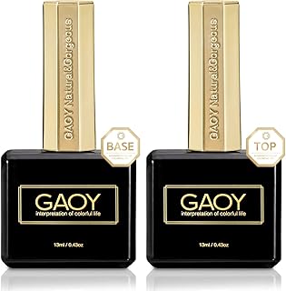 GAOY Gel Top Coat and Base Coat Set for Gel Nail Polish, 13ml 2Pcs No Wipe Clear Foundation for Acrylic Nails Poly Gel Nai...