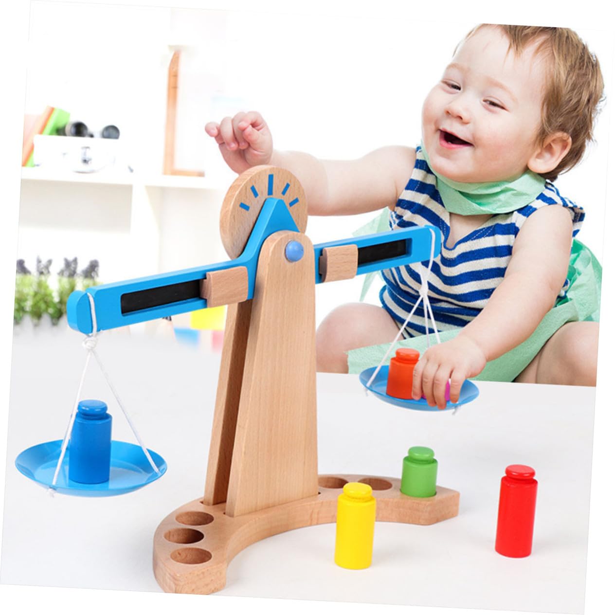 Juguete de Madera Equilibrio Infantil Educativa Montessori para Bebés Desarrollo de Creatividad y Cálculo Básico Regalo Seguro y Duradero para Pequeños