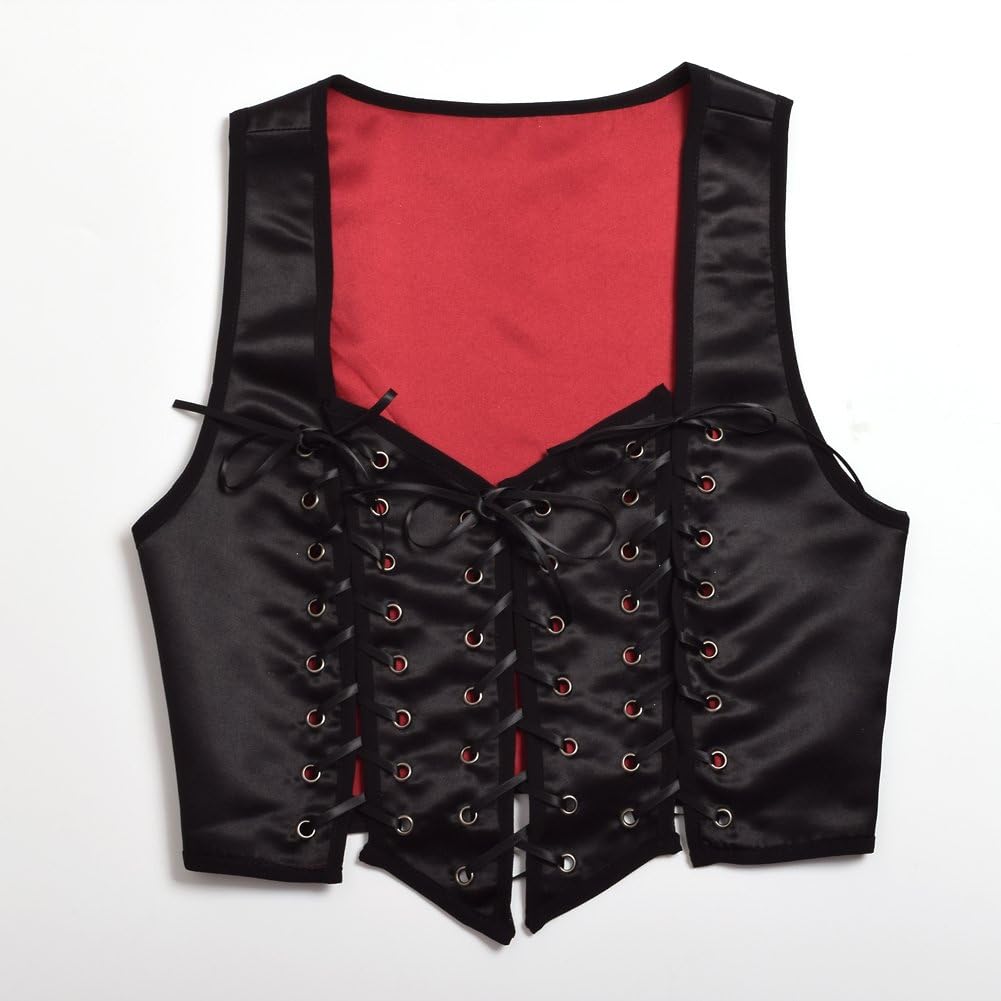 BLESSUME Women Renaissance Medieval Vest Pirate Wench Bodice Lace up Corset
