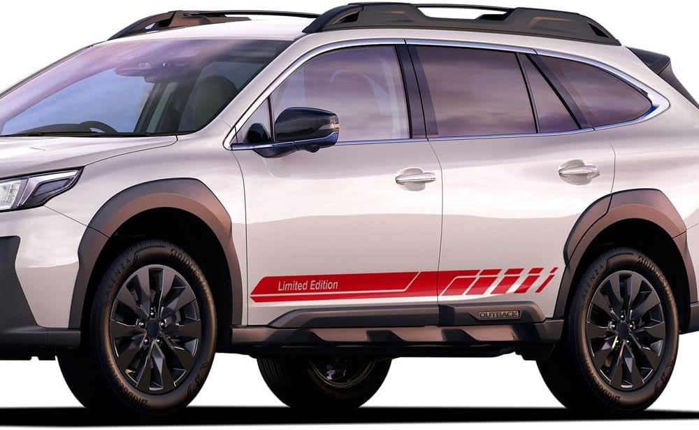 2pcs 68.9" Car Door Side Skirt Racing Stripes Vinyl Decal Stickers Compatible with Subaru Outback 2015-2025 (Matte Black)
