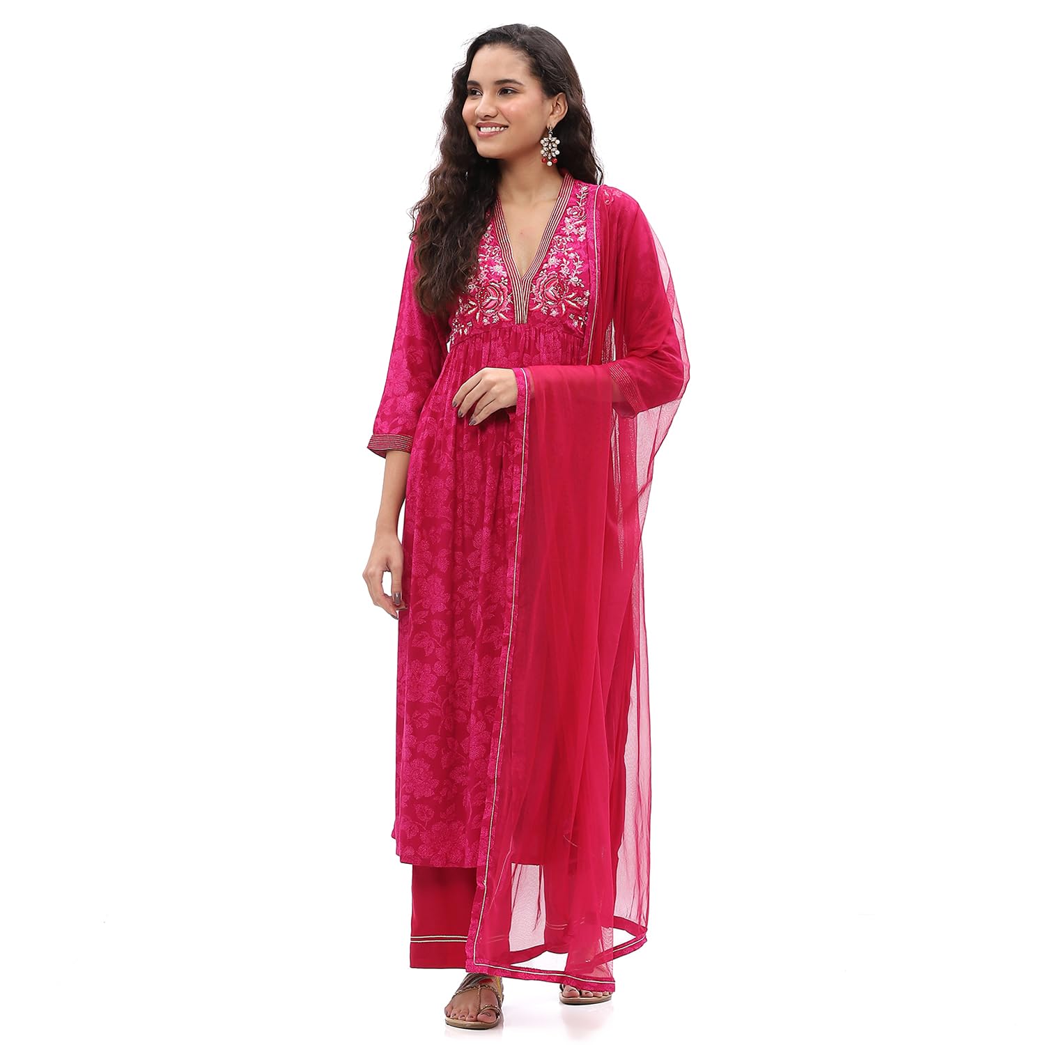 biba Women Rayon Gathered Printed Suit Set-picture-38