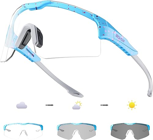 Gafas de ciclismo fotocromáticas para hombres y mujeres, UV400, gafas deportivas para jóvenes, a prueba de viento, para béisbol, golf