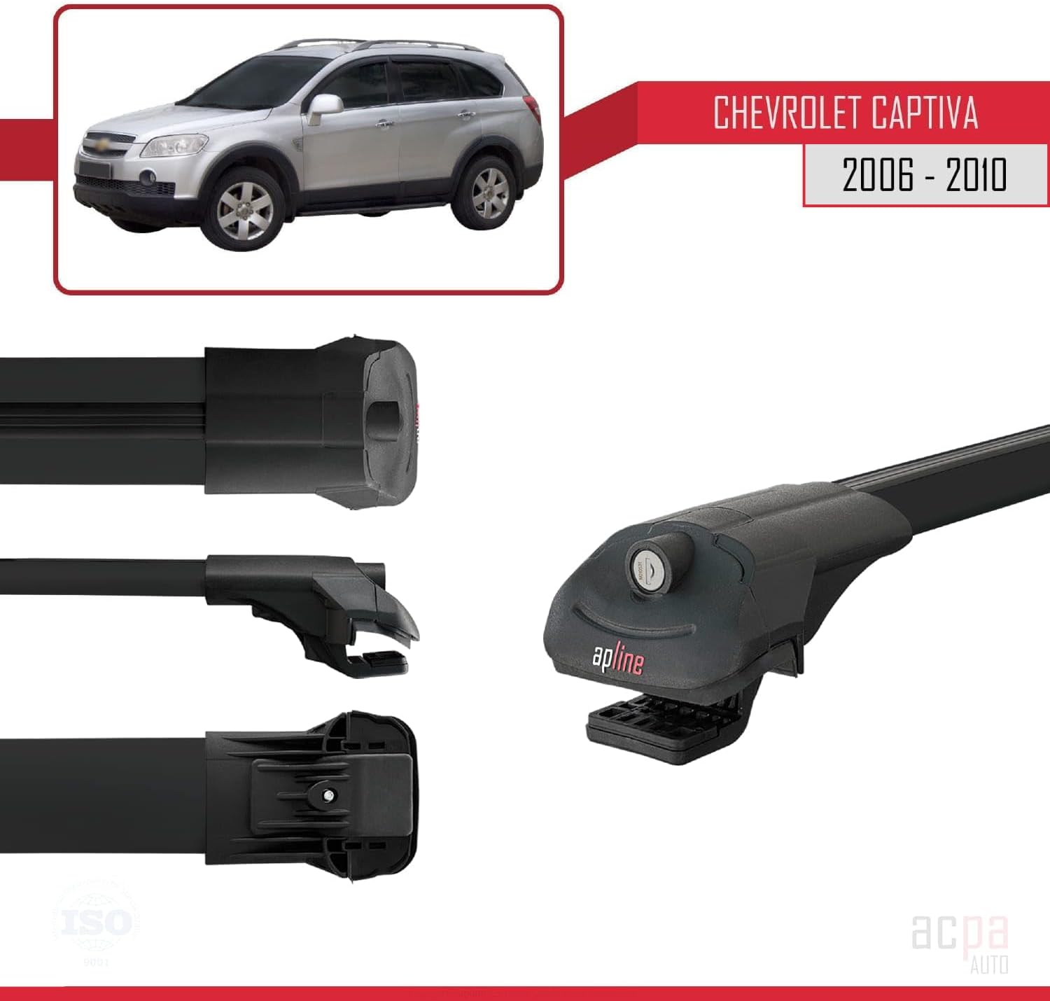 Roof Rack Rack Compatible with Chevrolet Captiva 2007-2011 ACE-1 Roof Rack Black