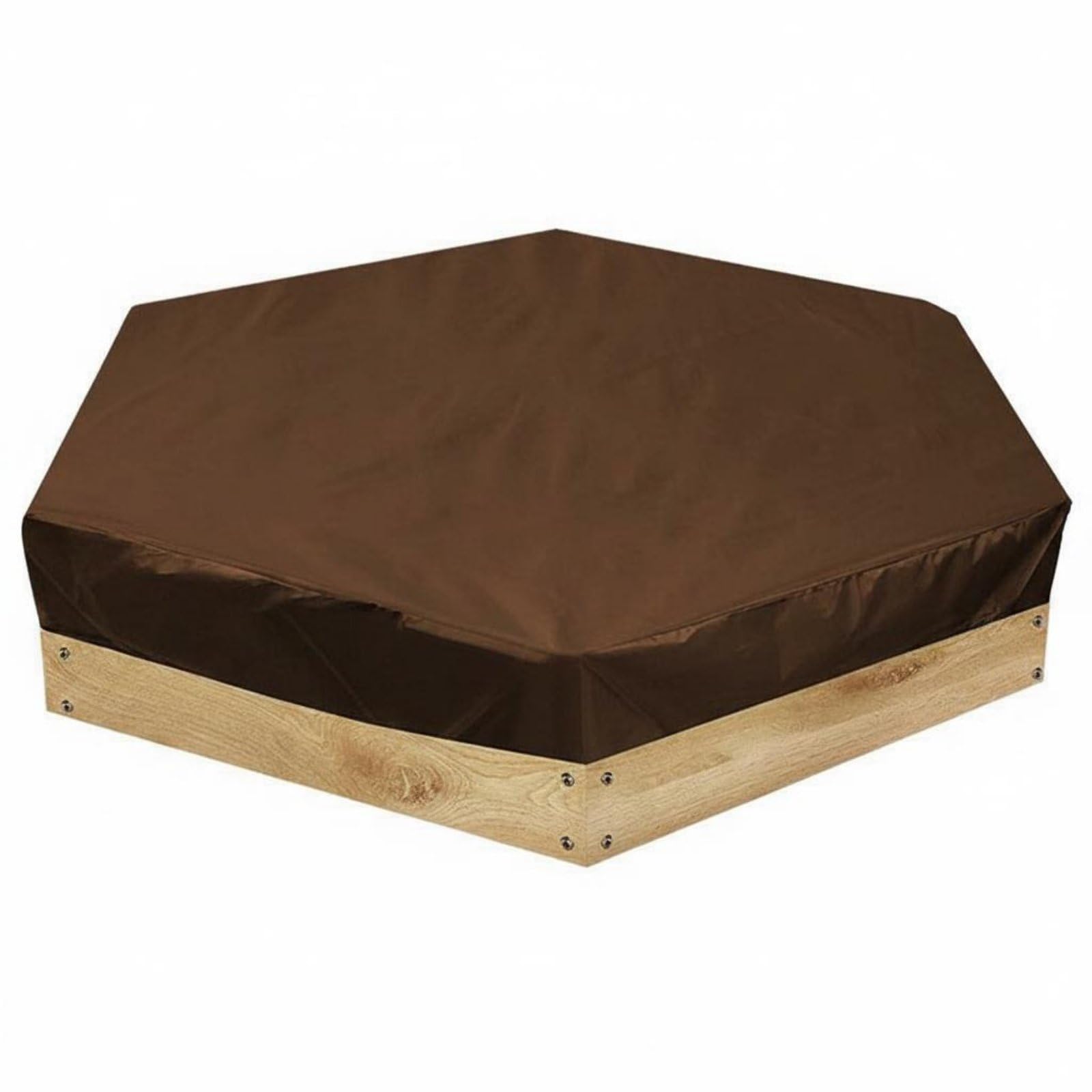 Ojiva® Sun Protection Hexagonal Sandbox Cover 210D Material Hexagon Sandpit Cover Dustproof Waterproof Sandbox Tarp All-Season Use for Children, Garden, Backyard, Patio, Coffee, 230-200-20cm-image-11