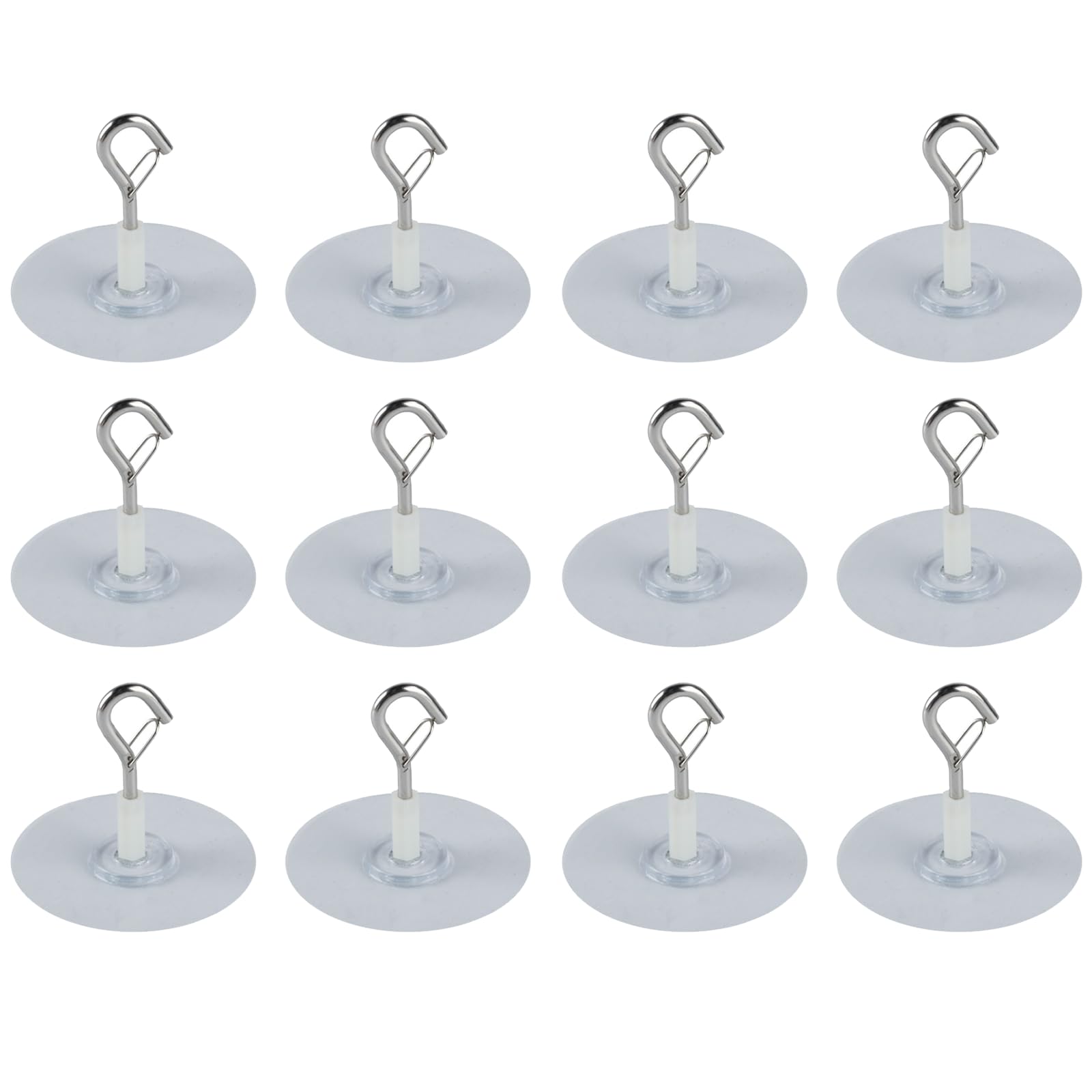 XhjzgcTech 12 Pcs Adhesive Ceiling Hooks Heavy Duty Self-Stick Ceiling Hooks for Hanging Plants Lanterns Bird Feeders Indoor Outdoor Decoration Planters Wall Towel Hook Holder