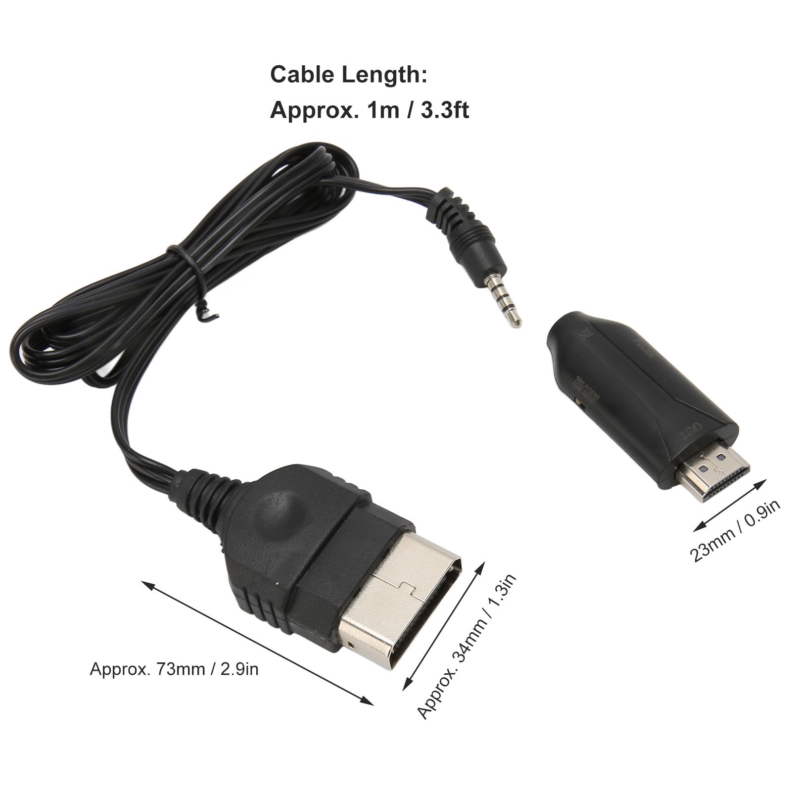 Yosoo Health Gear Convertisseur X Box Original vers HDMI, câble de Liaison HD 1080p/720p, Adaptateur Plug-and-Play pour Console Classique vers TV Moderne