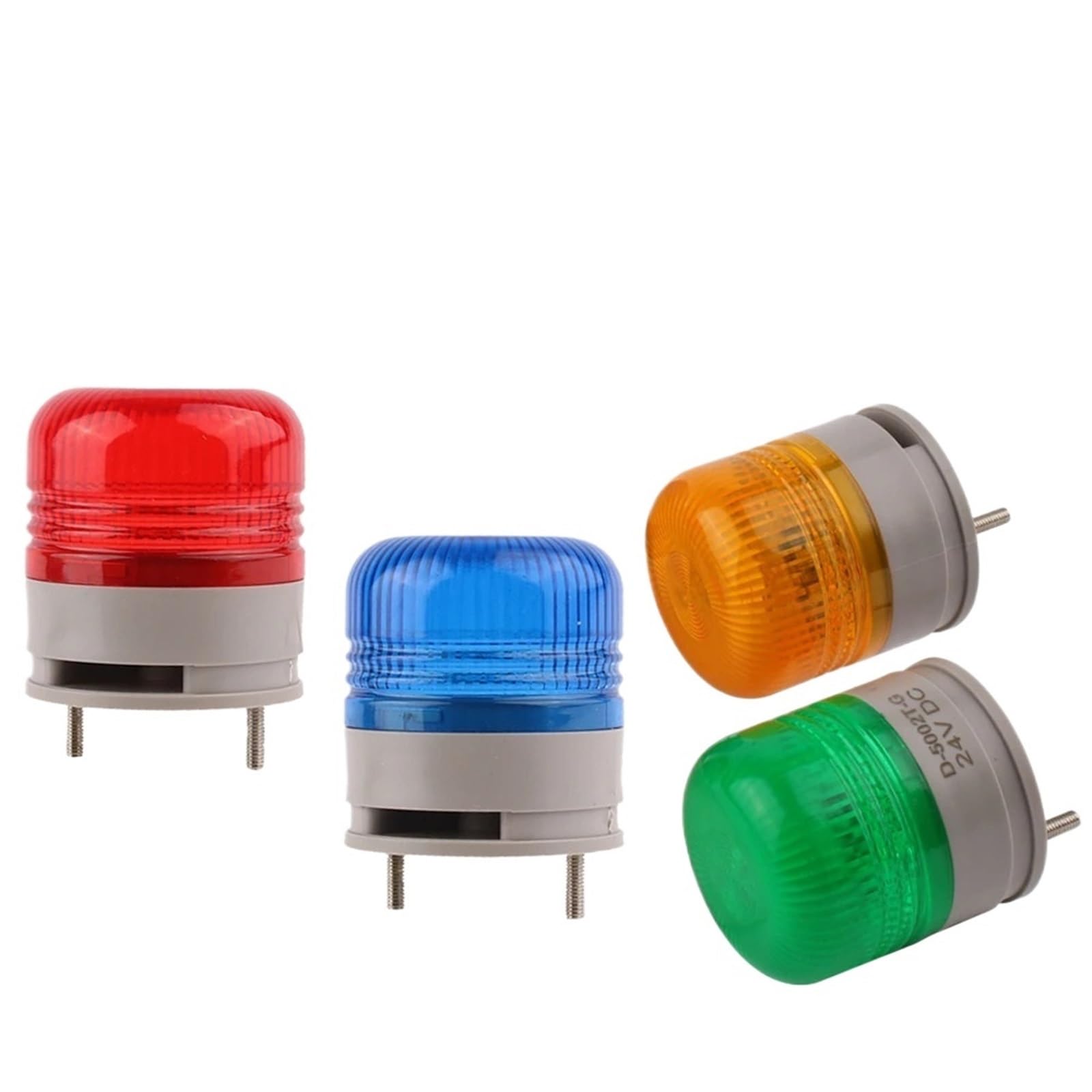 D-5002T Luz de advertencia de señal pequeña Indicador LED Alarma de seguridad Luz intermitente CC 12 V 24 V CA 110 V 220 V(Yellow no sound,DC12V)
