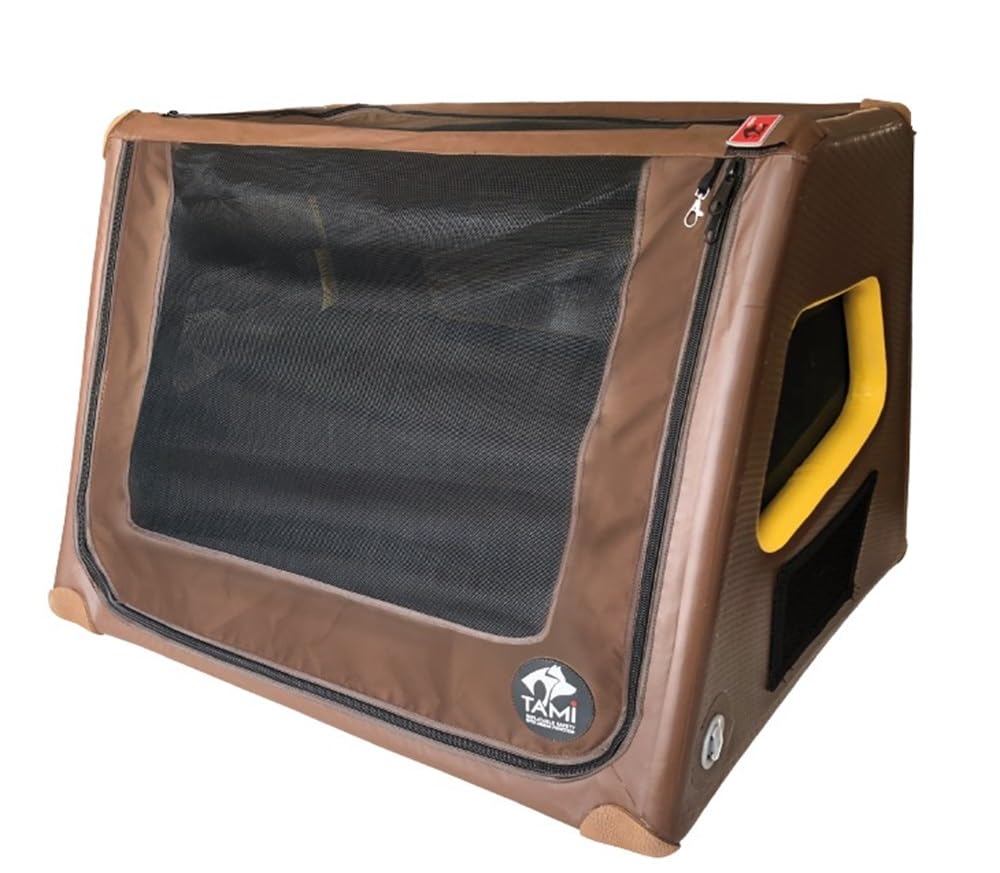 Tami - Hundetransportbox aufblasbar Tragebox Transportbox Hundebox Reisebox Autotransportbox Kofferraumbox Gitterbox Käfig Hund Box Dogbox Inflatable inkl. Dog-Vital Bio-Hundekeks (XL)