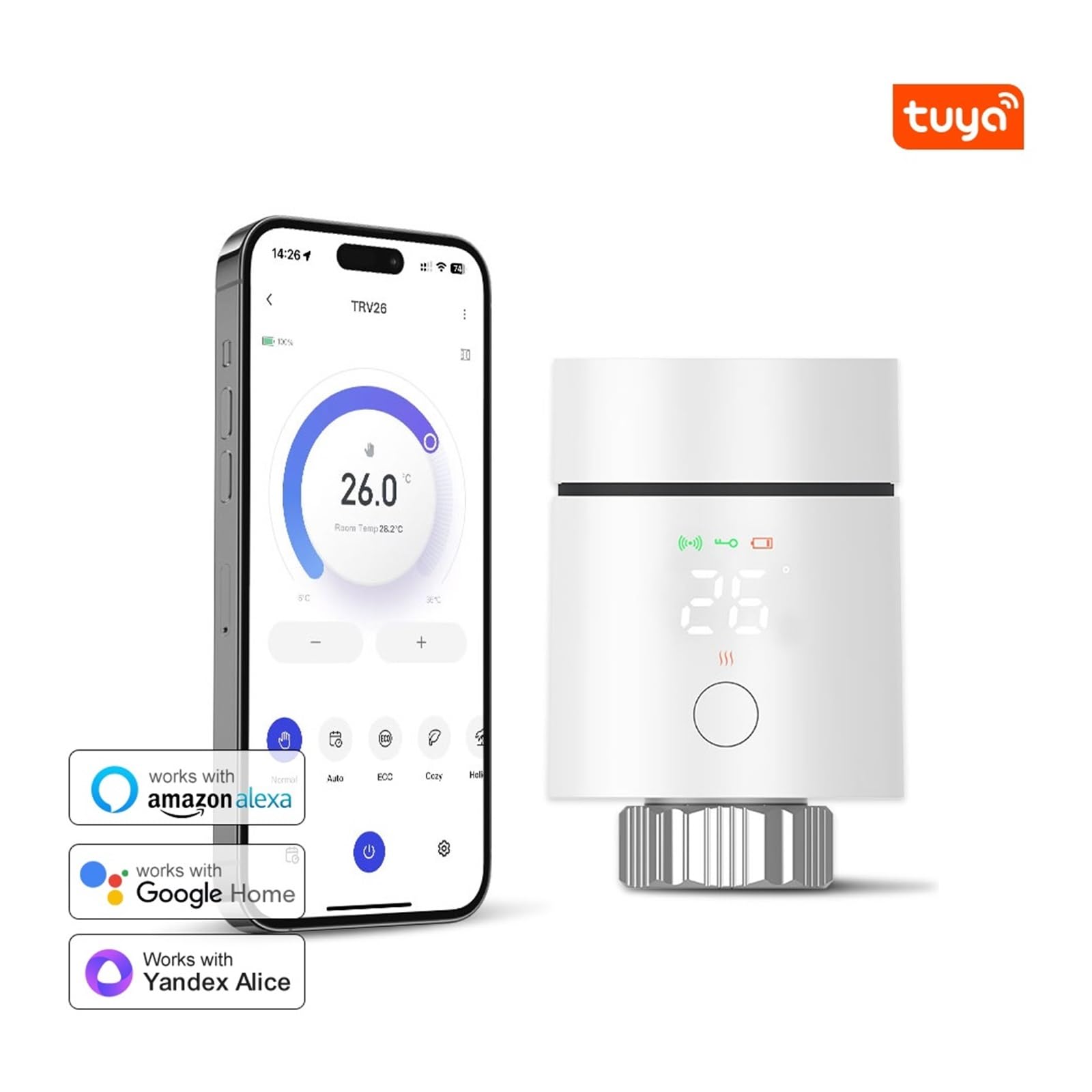 Zigbee3.0 Termostatyczny Siłownik Grzejnikowy, Inteligentny Regulator Temperatury TRV Do Zaworów Termostatycznych OszczęDza Energię I Koszty Ogrzewania(6PCS)