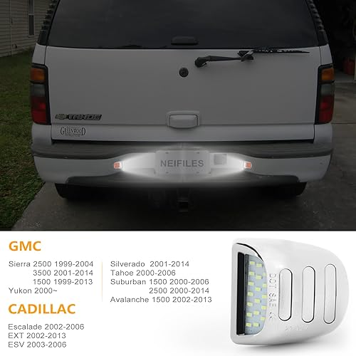 Miniatura 3 de Luz LED para placa de matrícula compatible con Cadillac Escalade Chevy Silverado 1500 2500 Suburban Tahoe Tag Light GMC Sierra 1500 2500 3500