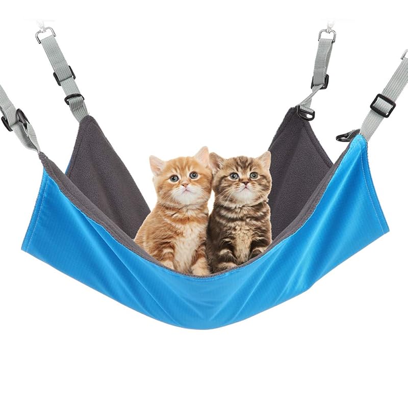 Rede suspensa para gatos com dois lados, ajustável e impermeável RivenAn (56 x 42 cm)