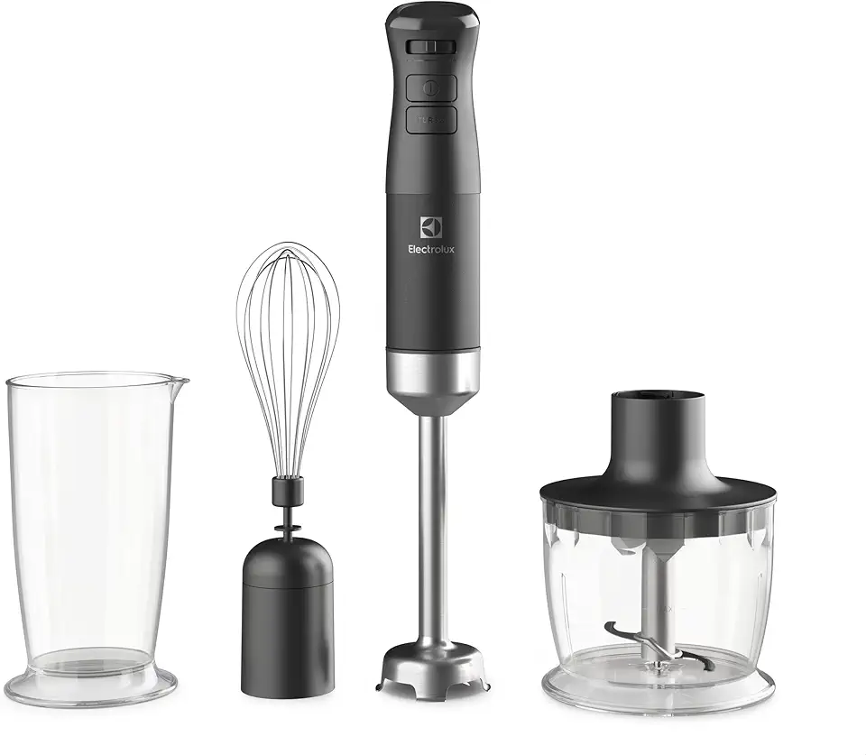 Mixer Misturador Multiuso Electrolux haste inox 3 em 1 700W 2 velocidades variaveis 3 acessórios mini processador resistente temperatura capacidade 500ml livre BPA IBP70 127v