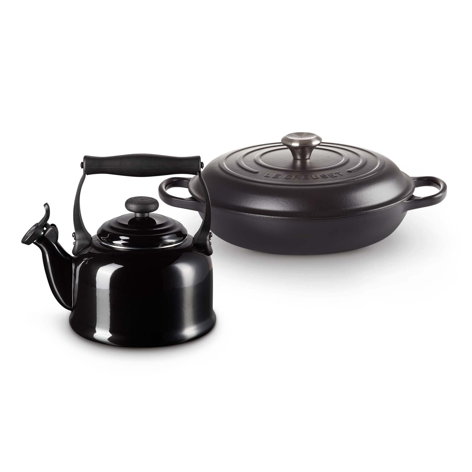 Buy LE CREUSET Signature Cast Iron Shallow Casserole, 30cm, Satin Black
