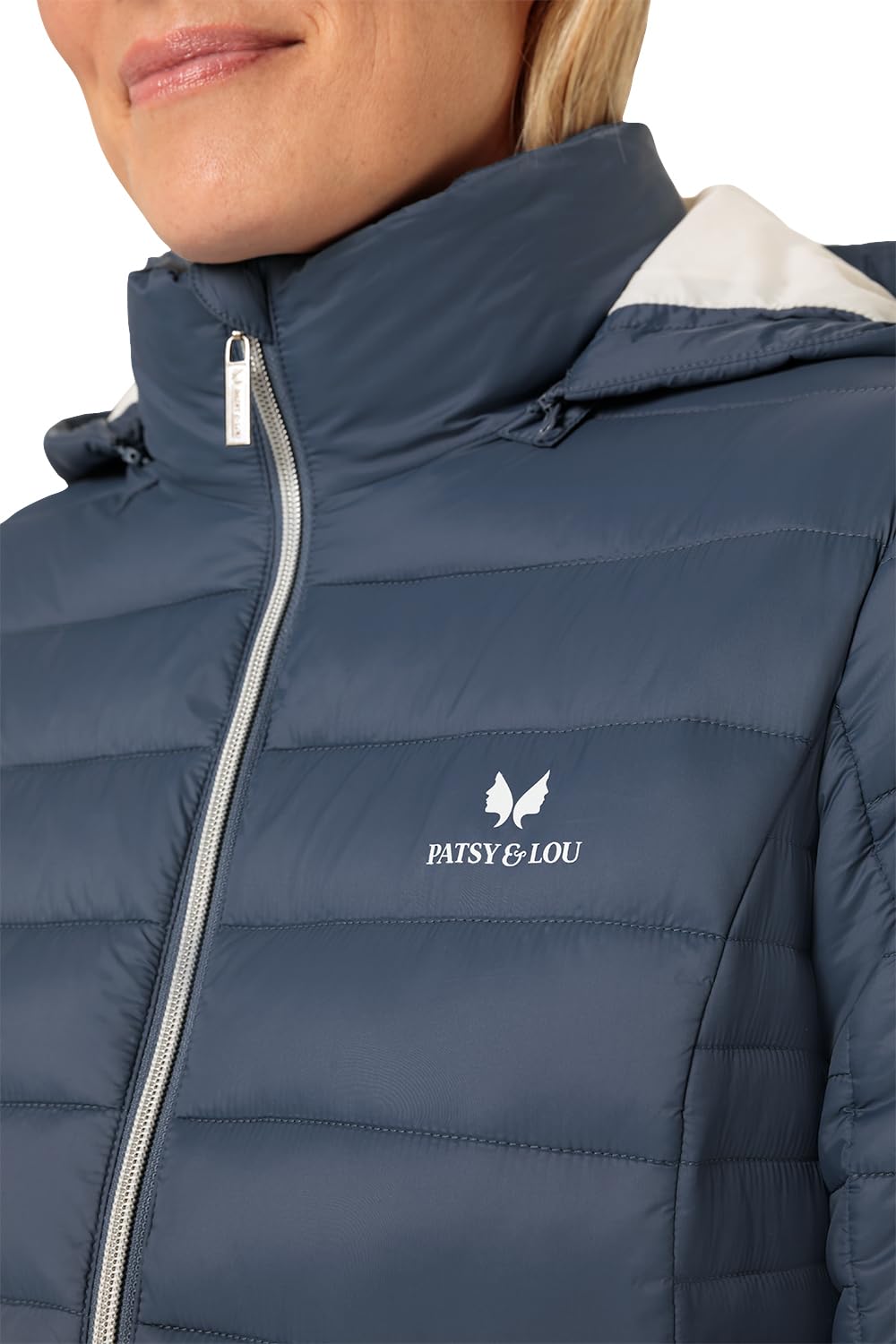 Patsy&Lou Damen Steppjacke ultraleicht, mit abnehmbarer Kapuze, verstaubare Leichtsteppjacke, optimal wärmeisoliert & leichtes Tragegefühl, taillierte Übergangsjacke, Gr. 36-48