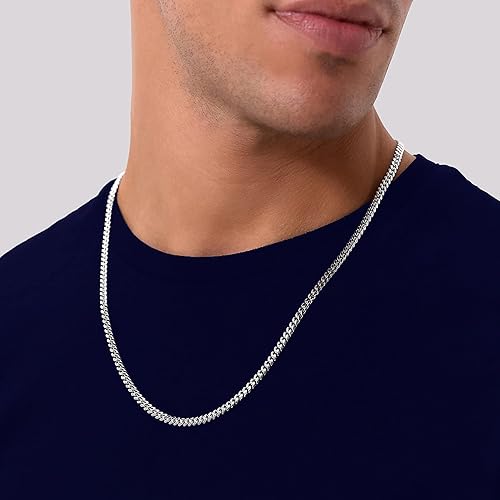 Miniatura 3 de 925 Sterling Silver Cuban Chain Lobster Clasp 3mm 4mm 5mm 18K GoldSilver Cuban Link Curb Chain Necklace for Women Men Diamond Cut 16-30 Inches
