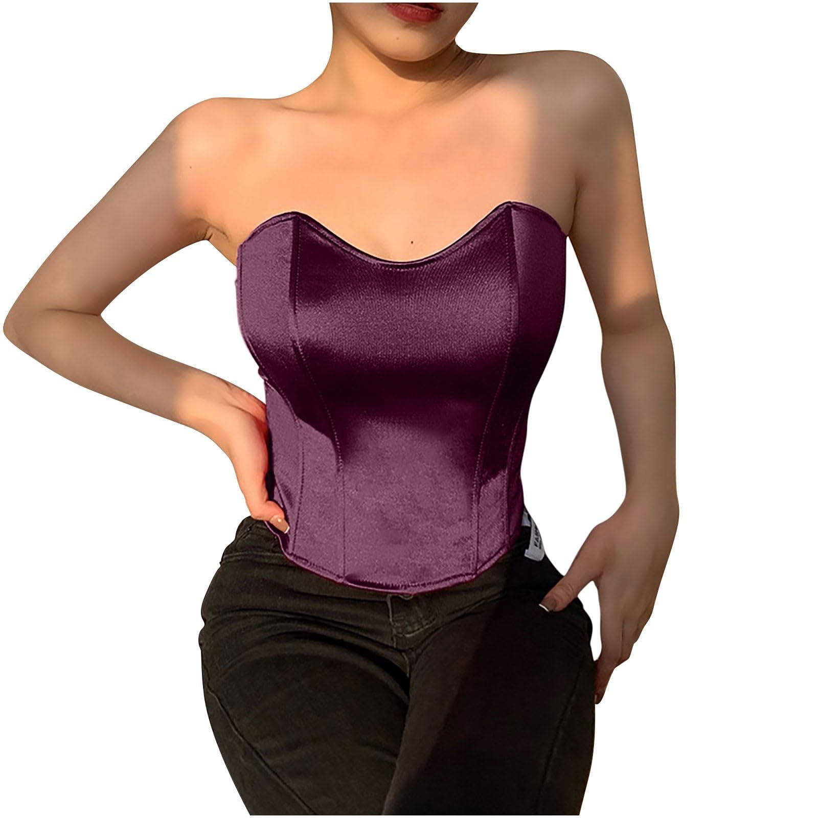 Corset Tops for Women Going Out Underbust Boned Corsets Bustier Waist Trainer Corset Top Sexy Lingerie Bustier Top