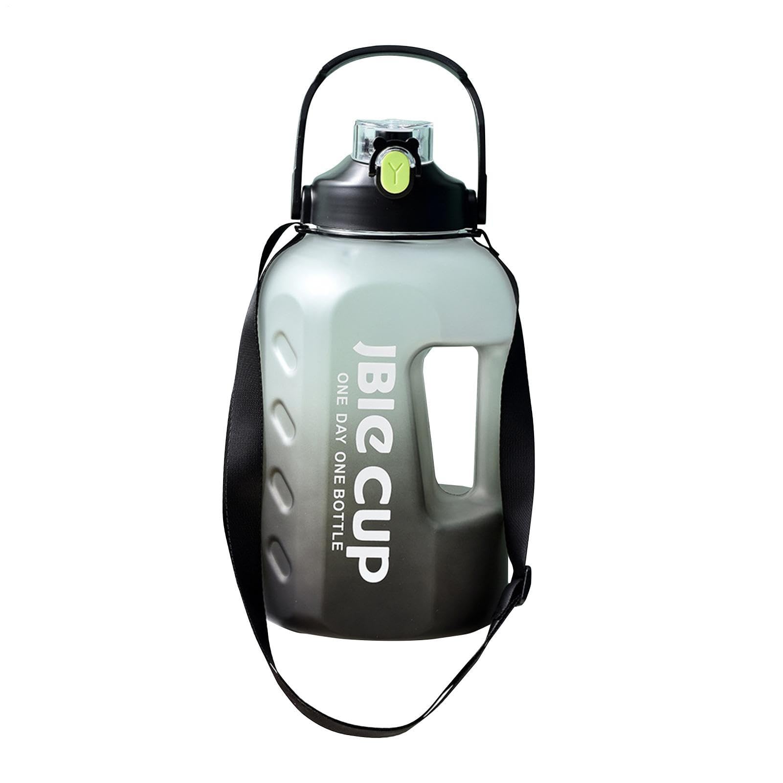 Water Bottle for the Gym - Large Motivational 3 Litre Water Bottle with Drinking Times Leak-Proof Reusable Juice Container with Straw and Handles 15 x 15 x 29 cm PC Material