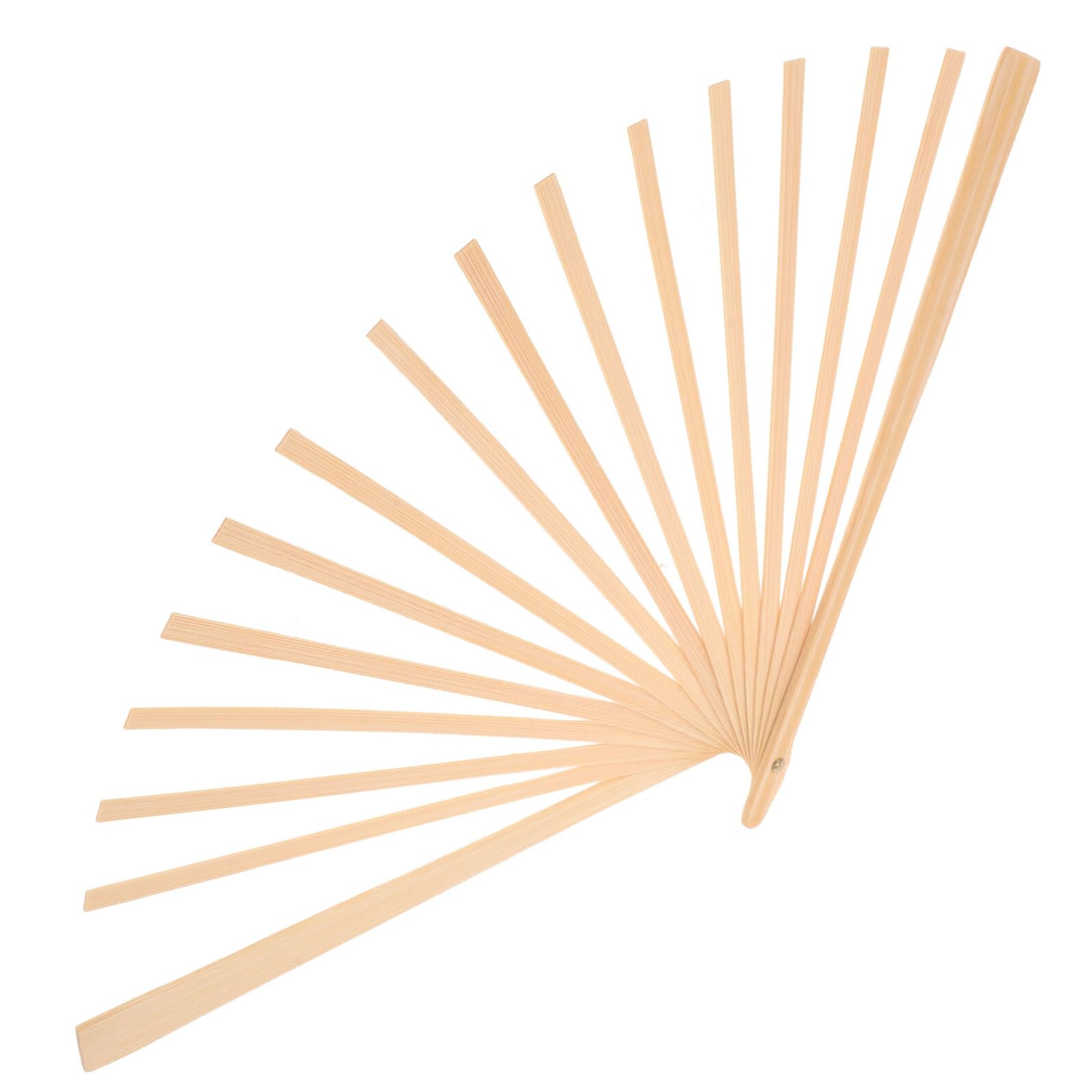 Hemobllo DIY Japanese Style Bamboo Fan Frame 26cm 15 Ribs Folding Handheld Fan Hoop for Craft Making