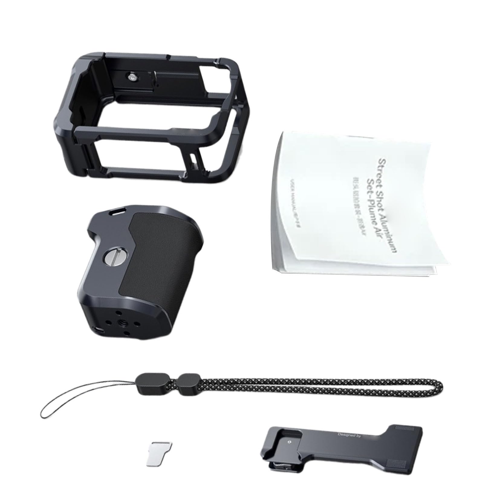 Kit Impugnatura per Fotocamera Street con Gabbia, Lega di Alluminio, Esclusivo Pulsante di Scatto a Altalena, Lavorazione CNC, Sgancio Rapido, Imbottitura Antiscivolo, di