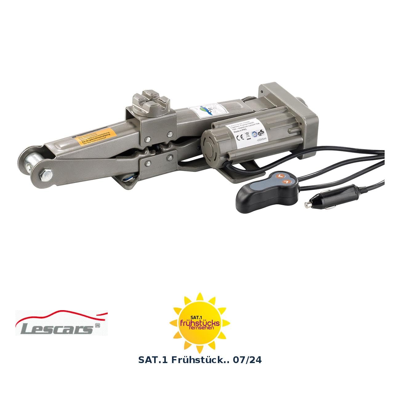 Lescars Piezas y Accesorios para Coches - Gato hidráulico eléctrico: Gato eléctrico, para 12 V, 750 kg de Capacidad de elevación (hidráulico 12v, Tijera, vehículo)