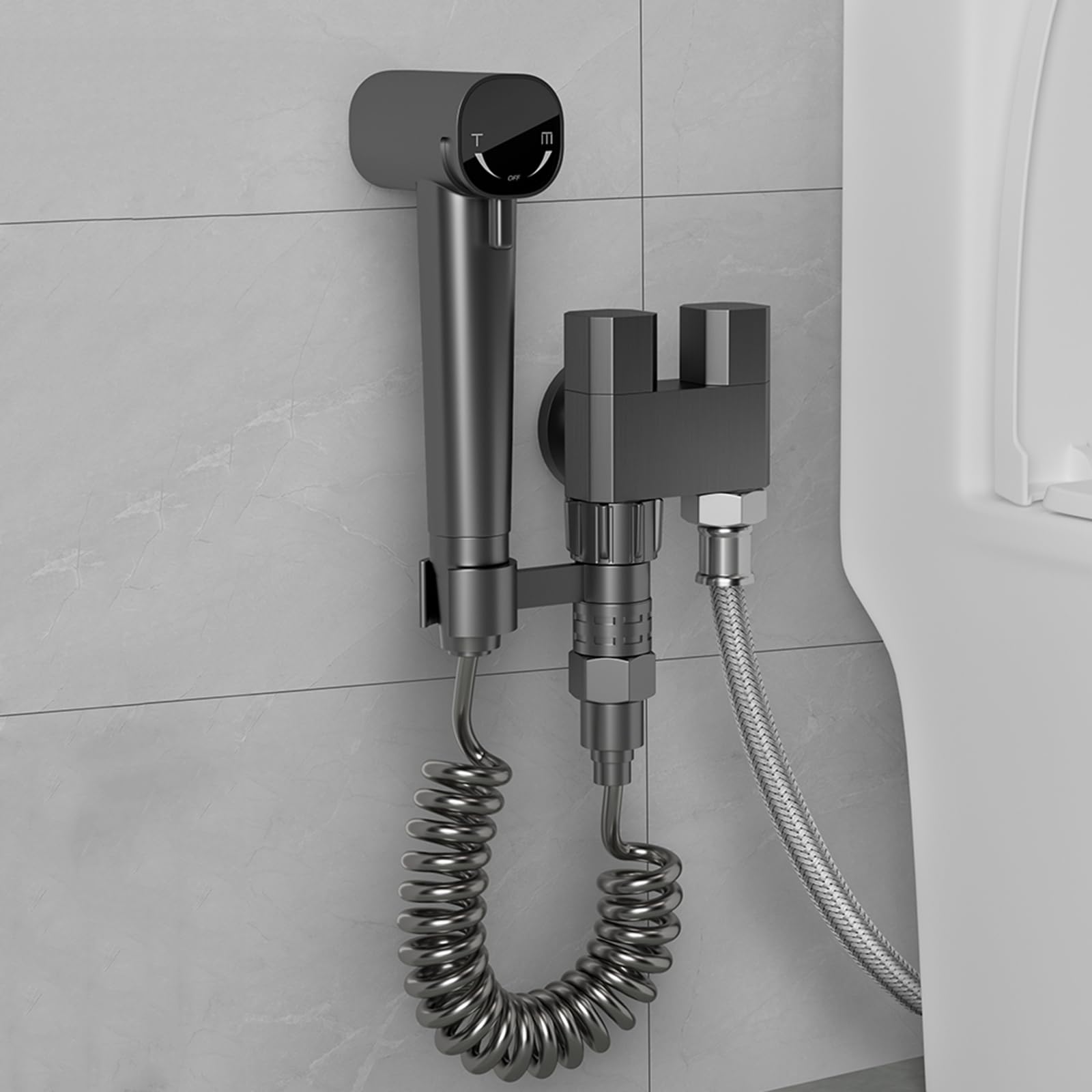 Duchas Higienicas para Wc Gris Grifo Bidet para Wc para Inodoro,Baño de Mascotas,Higiene Personal