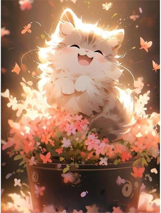 Nzhidey Cat Diamond Painting KitsDIY Kitten Diamond