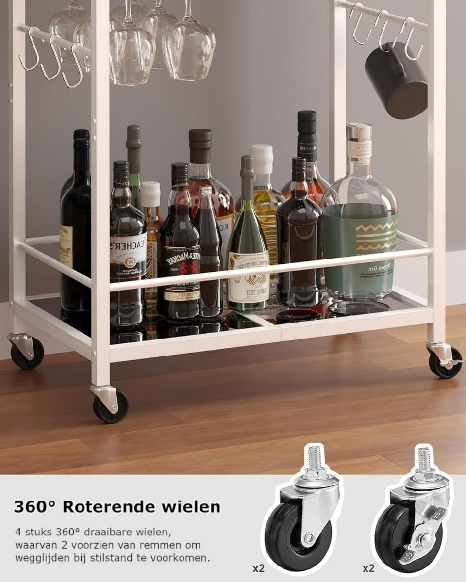 Hoppa! - Servierwagen - Metall - Weiß - 60x33x83 cm