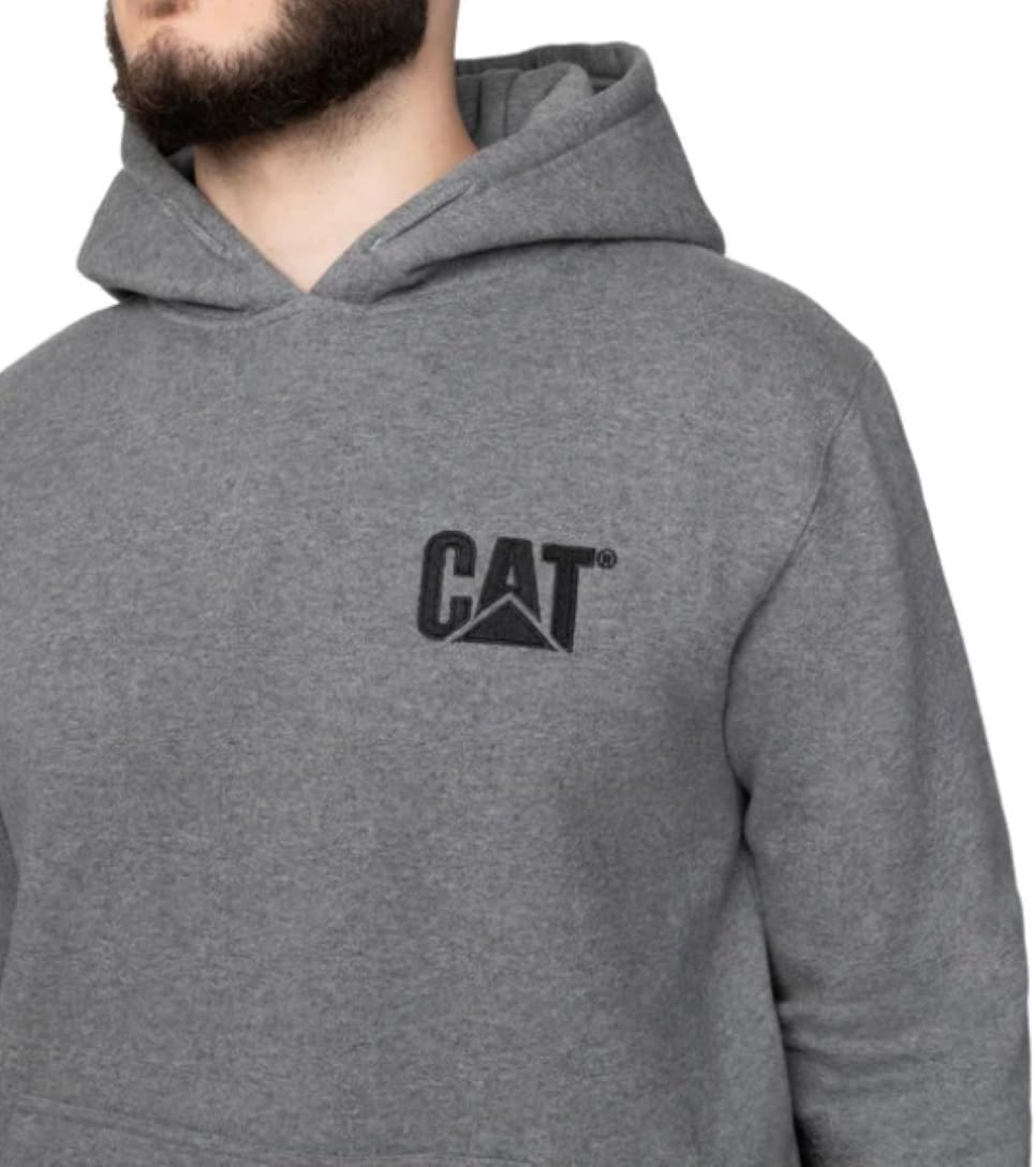 CAT Caterpillar Men's Trademark Hoodies with Embroidered Front Logo (US, Alpha, Large, Regular, Regular, Gray) - Image 3