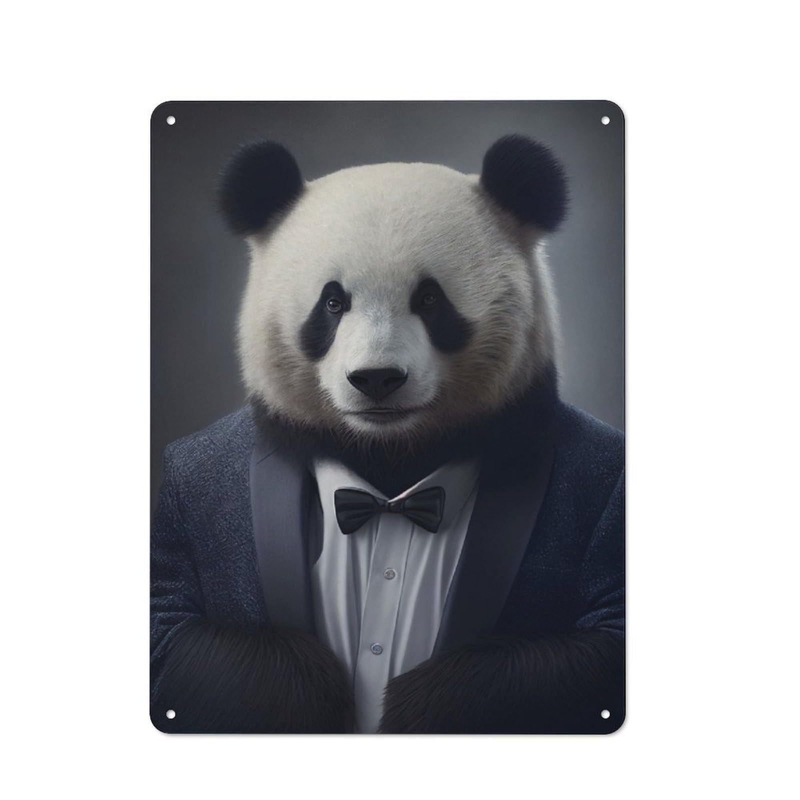 Junmoney Panda Suit Tin Wall Plaque 40X30cm With For Man Cave Or Games Room, For Updating Man Cave And Games Room After Moving