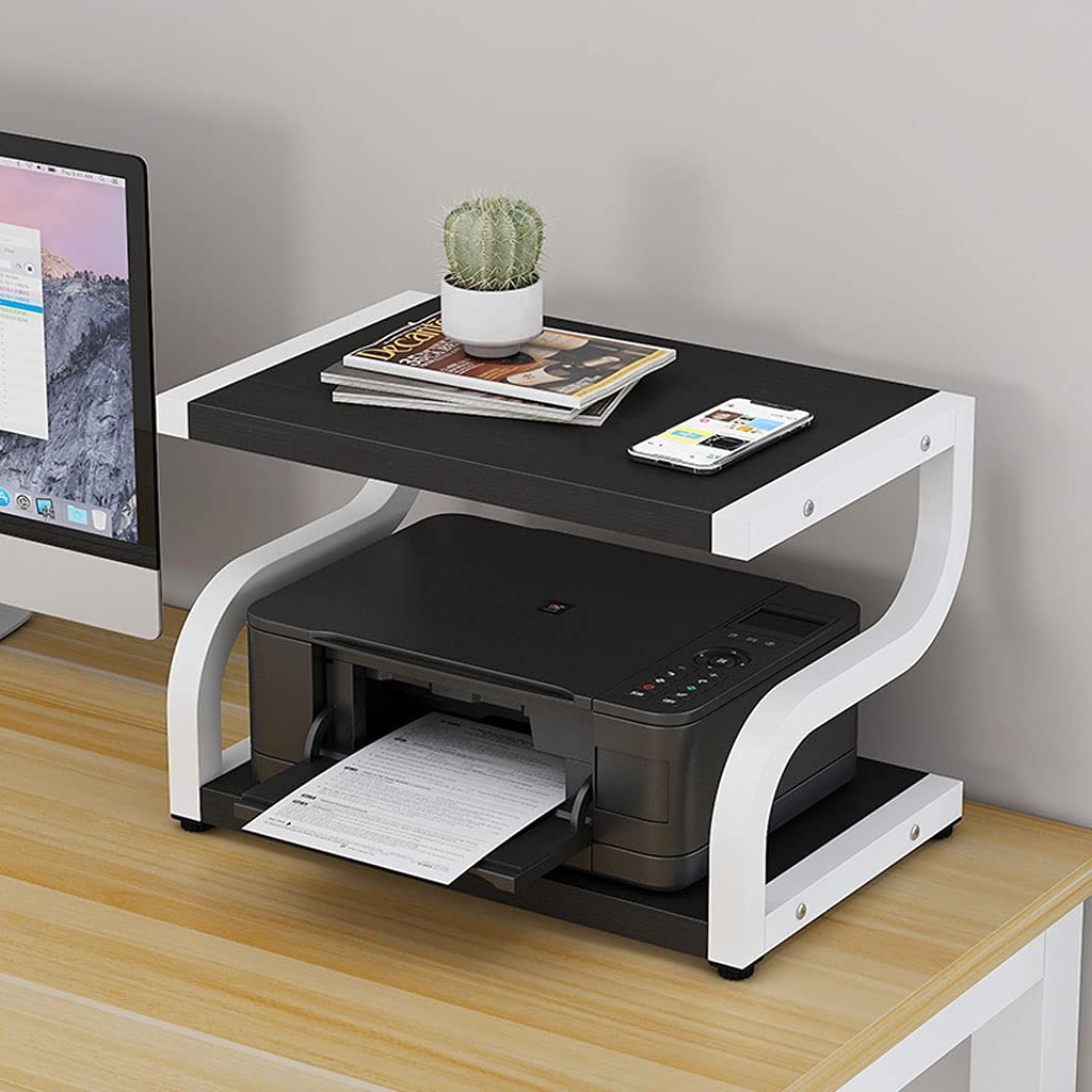 Libreria da tavolo TOMYEUS supporto per stampante desktop copie supporto stampante doppio scaffale portaoggetti scaffali libreria scaffali casa ufficio stoccaggio cucina articoli vari supporto da