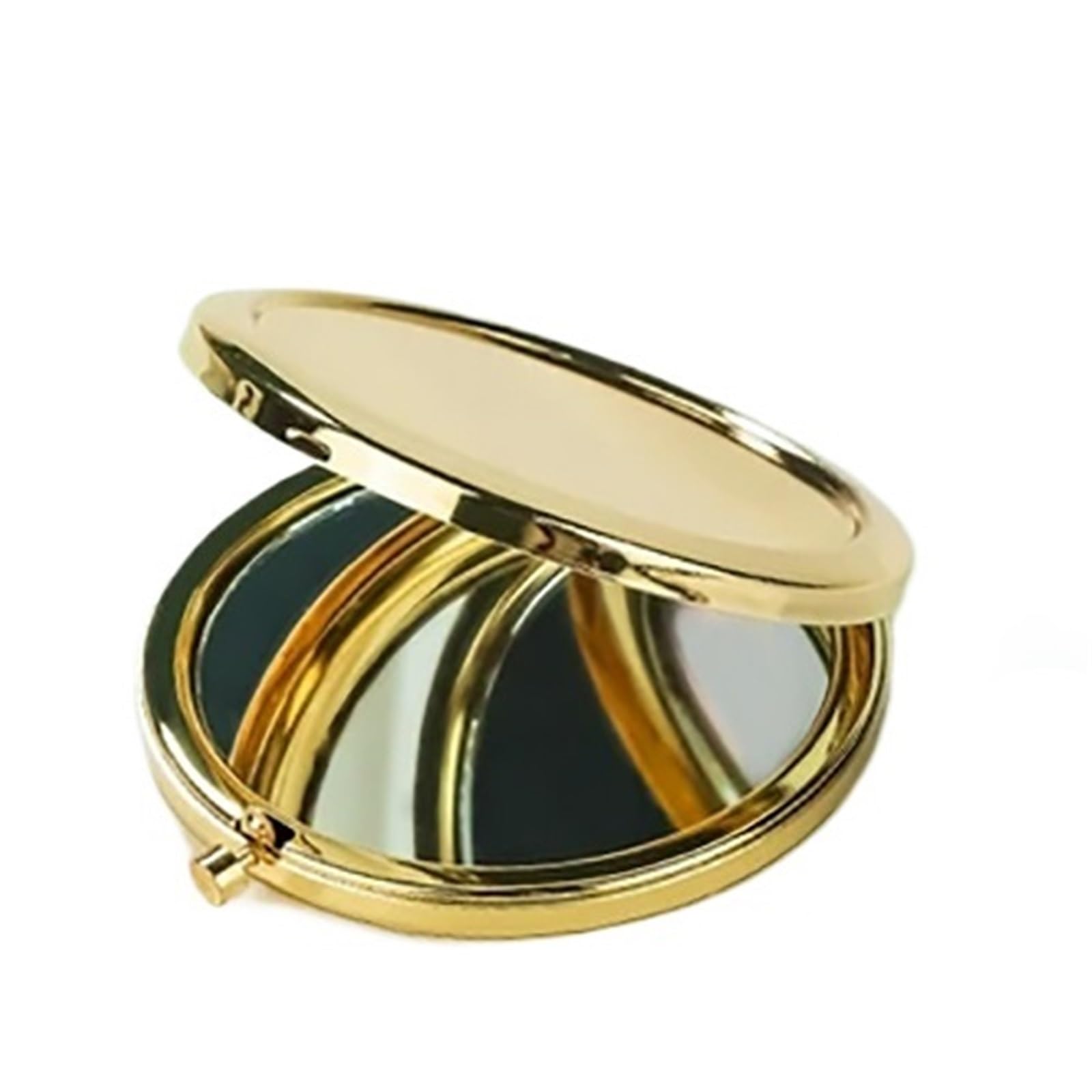 Taschenspiegel 5/10pcs 57mm Portable Folding Mirror Compact Stainless Steel Metal Makeup Cosmetic Pocket Mirror Beauty(10pcs Gold)