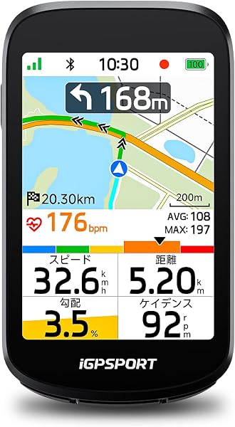 iGPSPORT BSC500 サイクルコンピュータ GPSサイコン 3.3''大画面で見やすいカラーディスプレイ コース外れ時の自動ルート再設定 音声ナビ・電子ベル搭載 サイクルコンピューター iClimb 2.0 Bluetooth/ANT+対応 iGPLink対応 32GB大容量メモリ IPX7防水 - 1