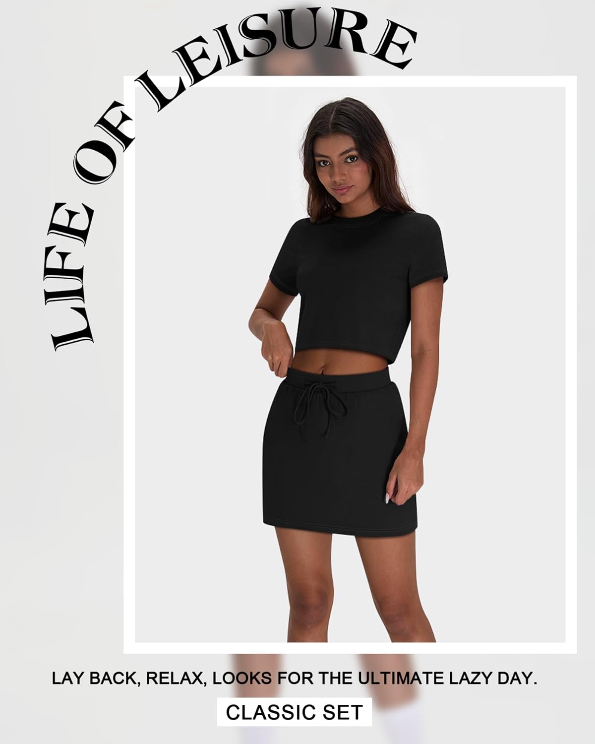 Neer Women's 2 Piece Short Skirt Sets 95% Cotton Cropped Round Neck Loose T Shirts and Athletic Skort Summer Casual Outfits