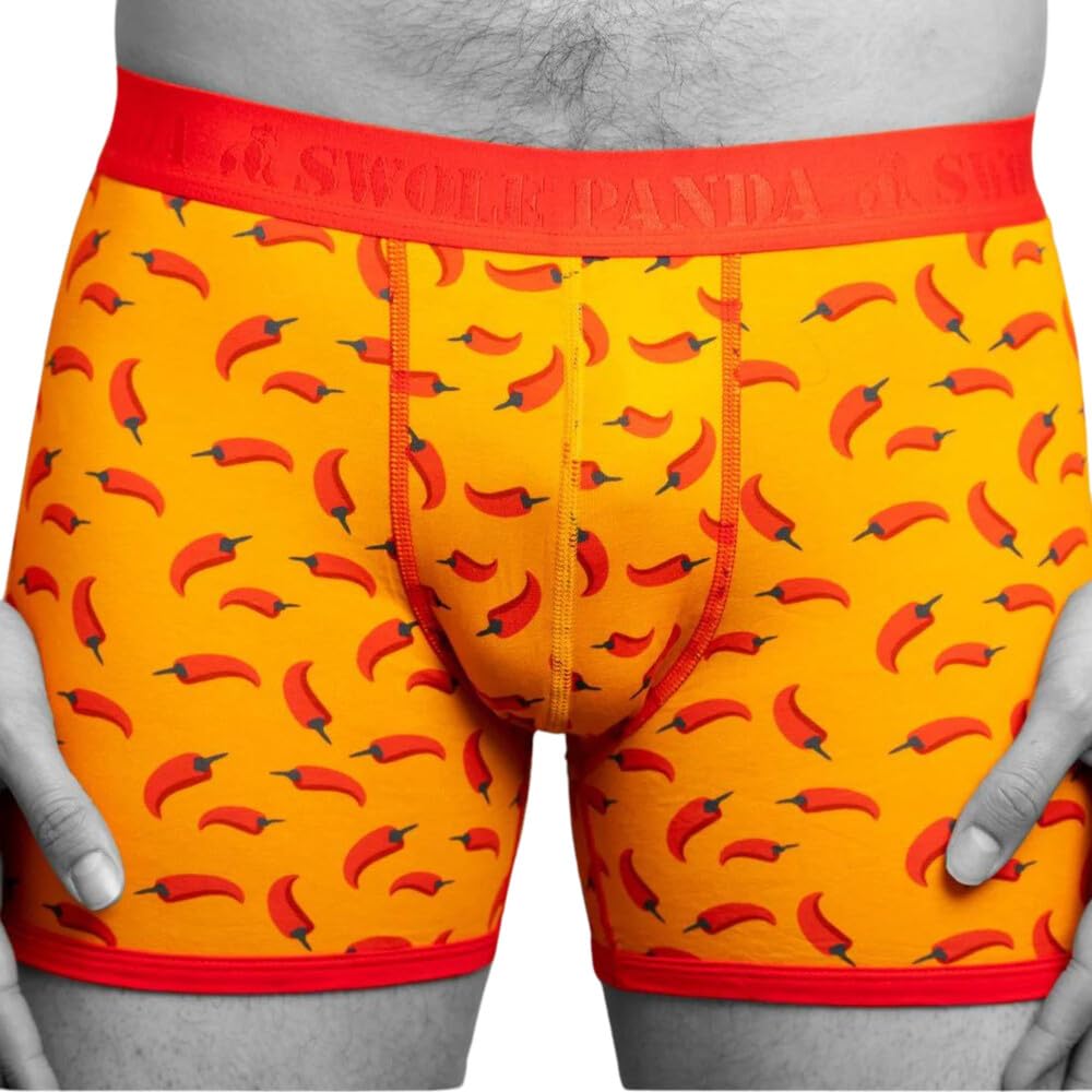 Swole Panda Men's Yellow Chillies Bamboo Boxers
