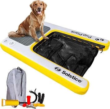 Solstice Inflatable Pup Plank, Dog Water Ramp, Inflatable Dog Pool Ramp for Boats, Docks, Pools Floating Platform for Pets, Above/Inground Pool Use