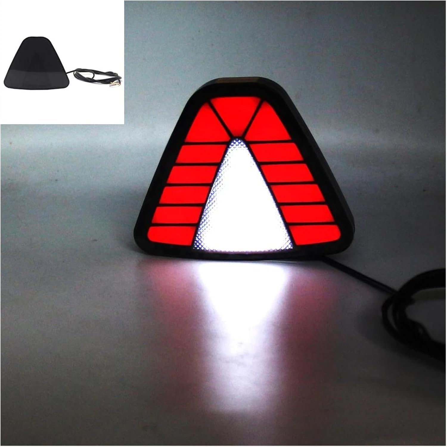 F1 FLASHING TAIL BRAKE LIGHTS F1 Style 12V DRL Stop Safety Lamp Car Motor LED Rear Flashing Tail Fog stop Light blinking timing light gun car (F1 464 BLACK TRIANGLE BRAKE LIGHT)