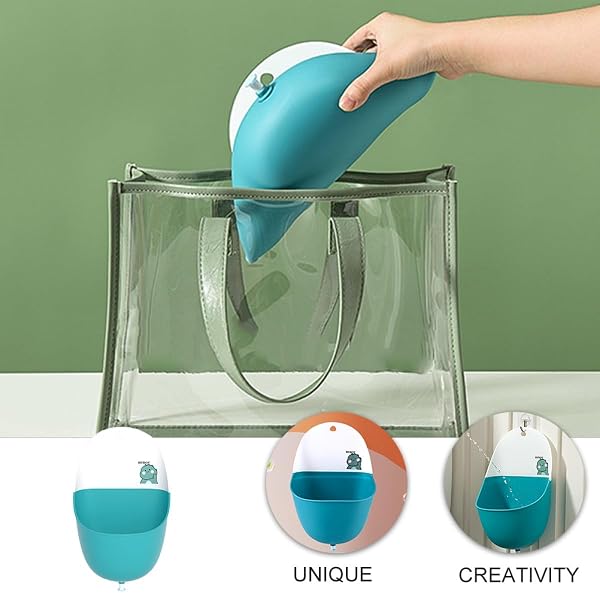 OFFIGAM Stehendes Urinal aus Kunststoff mit Cartoon Design und Abnehmbarem Behälter für Jungen zum Toilettentraining im Badezimmer Inkl Haken - 4