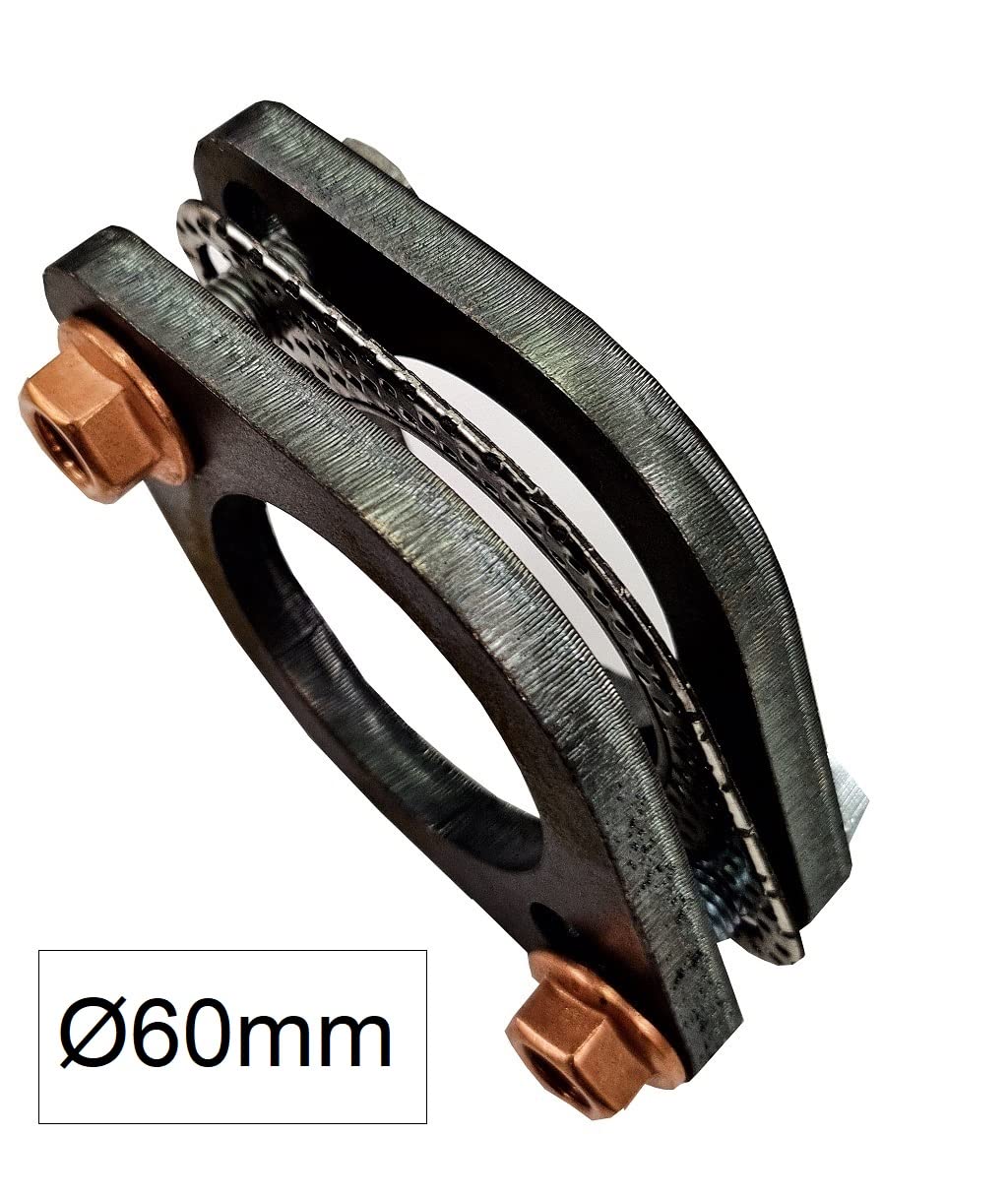 Universal Auspuff Flansch FLANSCHVERBINDER Set 60mm mit Dichtung und Befestigungsset für Auspuff und Katalysator Reparatur