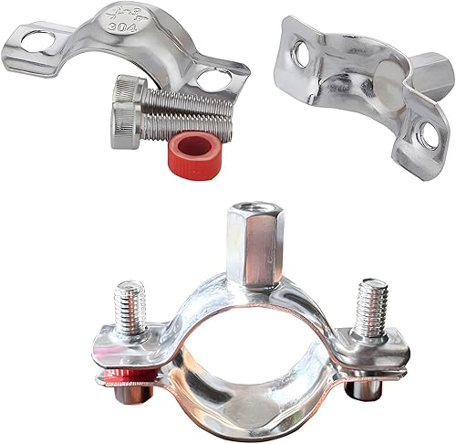 Miniatura 6 de 2 piezas alargar anillo dividido suspensión de tubo 304 acero inoxidable resistente soportes de tubería para tubería OD 45-48mm (1.77-1.89in)