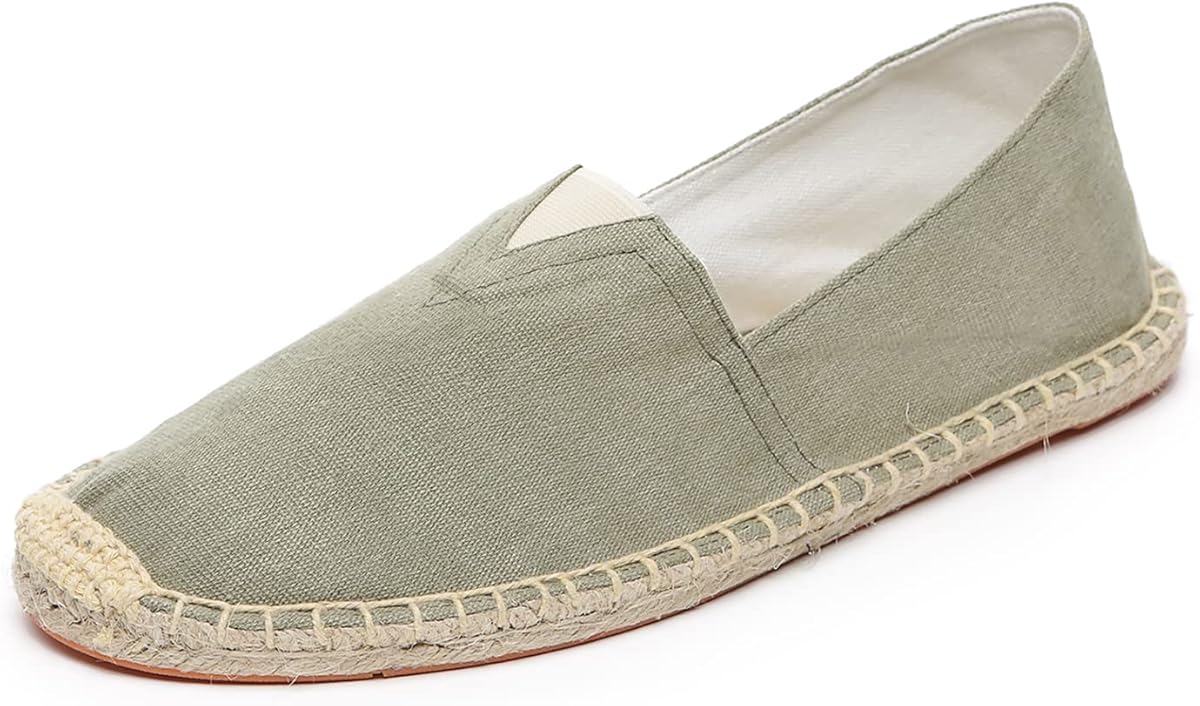 Mintzice Men's Solid Comfortable Slip on Canvas Espadrilles Flat