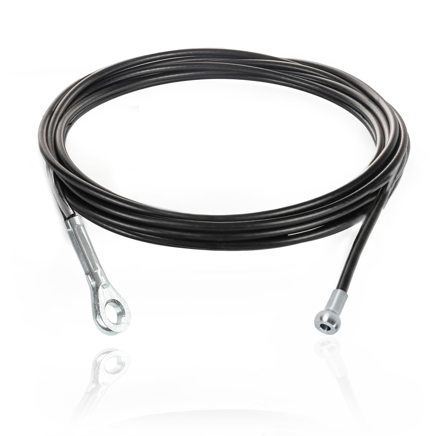 DQ-PP Stahlseil ummantelt mit Öse und Kugelterminal – 7x19 – Drahtseil – Gym Kabel – Schwarz – Fitness