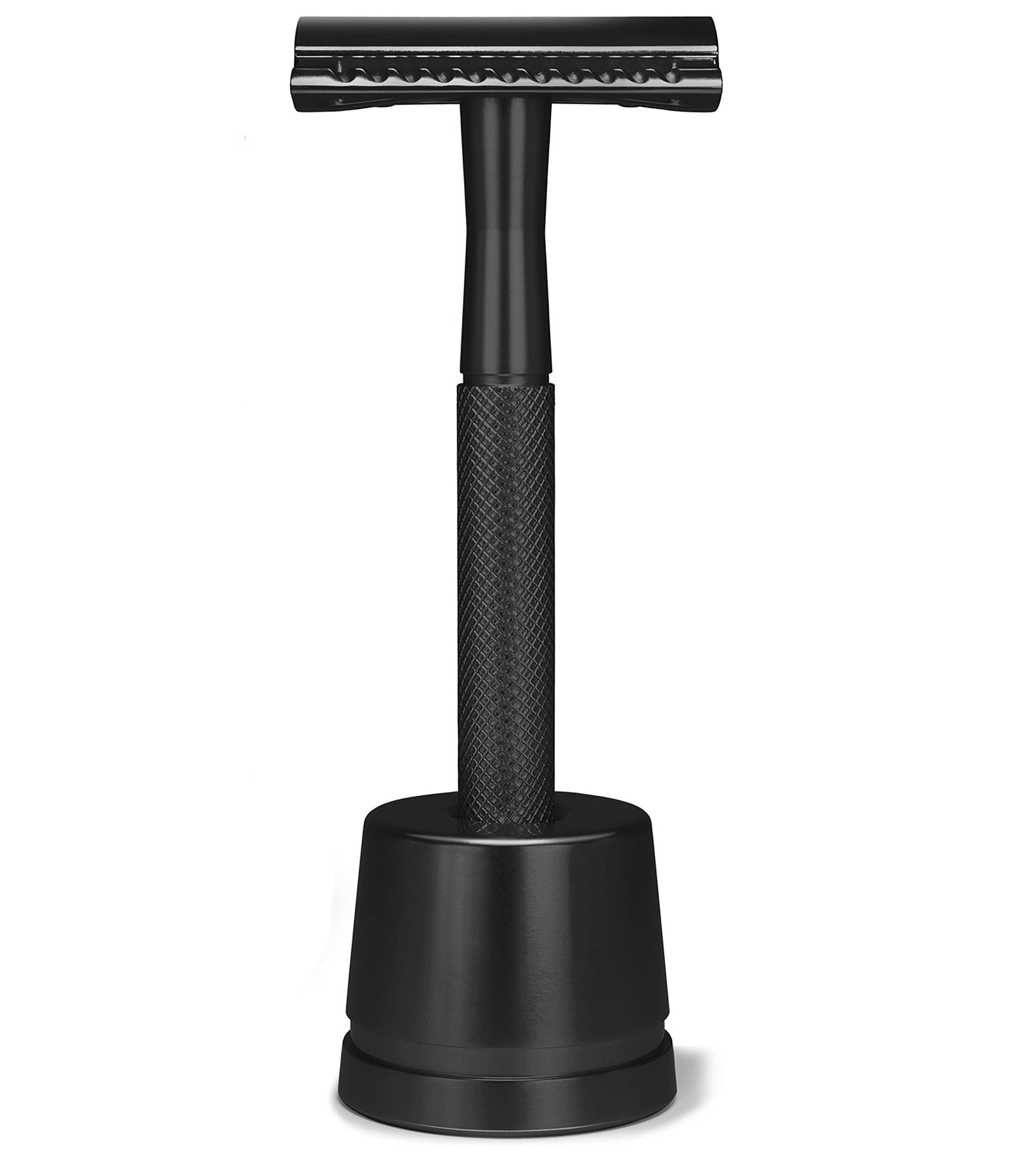 NALACAL Double Edge Safety Razor, Single Blade Razor for Men with Razor Stand, Eco-Friendly Men's Safety Shaving Razors, made from Durable Materials, Ideal Eco Friendly Gifts for Men (Black)