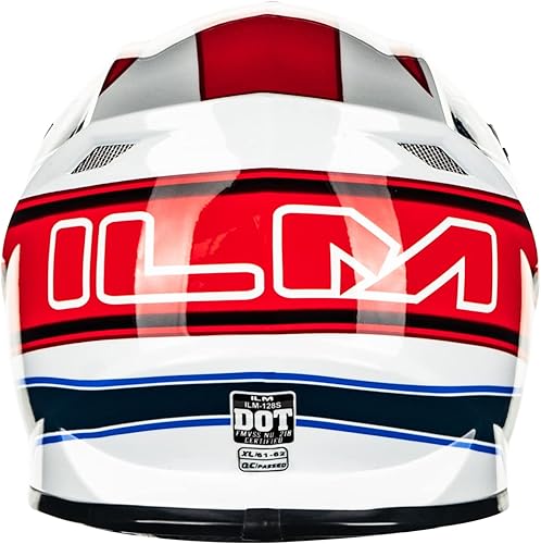 Miniatura 5 de ILM Casco de cara completa para motocicleta, motocross, cuatrimoto y BMX para adultos, aprobado por el Departamento de Transporte de Estados Unidos