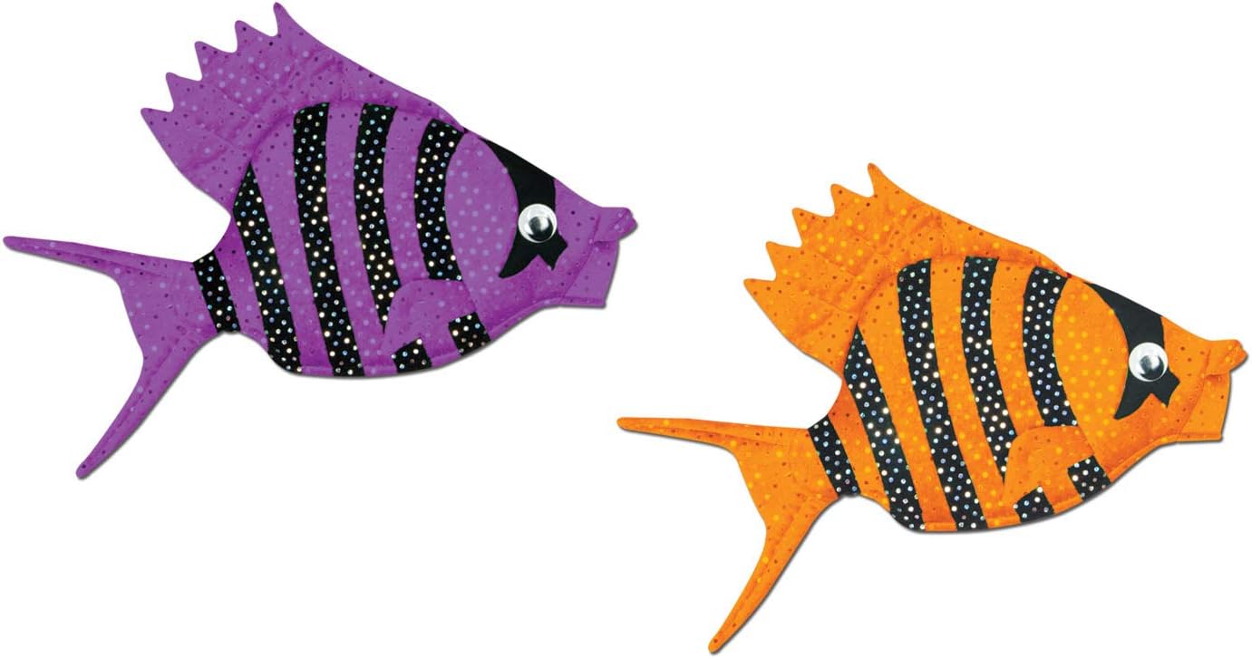 Beistle Plush Luau Fish Hats, 2 Pieces – One Size Fits Most, Halloween Costume Dress Up, Under the Sea Costume Accessories