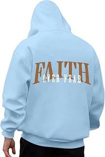 Christian Hoodies for Men Faith Over Fear Hoodie Jesus God Religious Tops Man Woman Pullover Sweatshirt Longsleeve