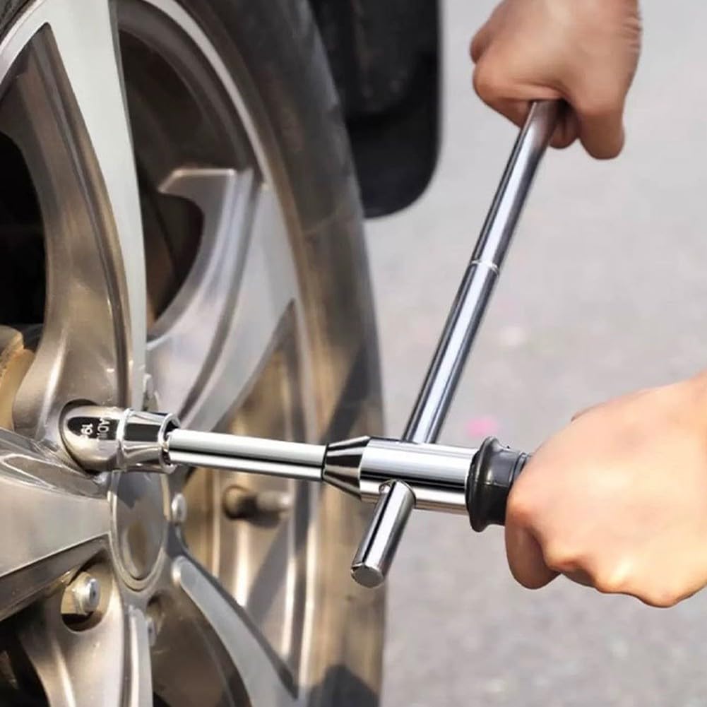 Zócalos de llave cruzada de acero al cromo vanadio para el mantenimiento de la rueda automotriz, llave telescópica (B)