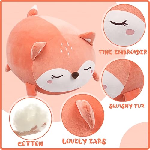 Arelux 17.7 Inch Fox Plush Pillow Stuffed Animal Cute Plush Toy Squishy Anime Fox Plushie Fluffy Kawaii Soft Hugging Pillow For Kids Boys Girls #TOP1