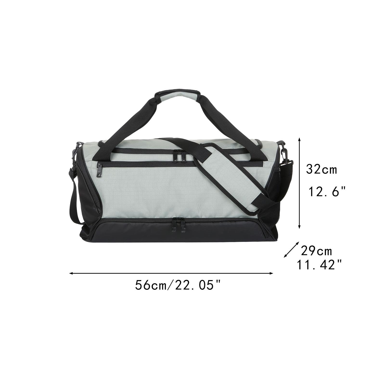 Bolsa Deportiva, Bolsa de Gimnasio, Bandolera, Bolsa de Lona con Compartimentos Funcionales Y, Poliéster Oxford Impermeable, Apta para El, Negro, unico